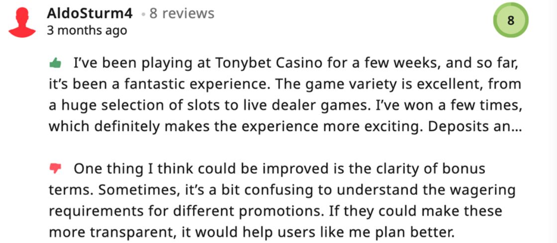 Tonybet Review
