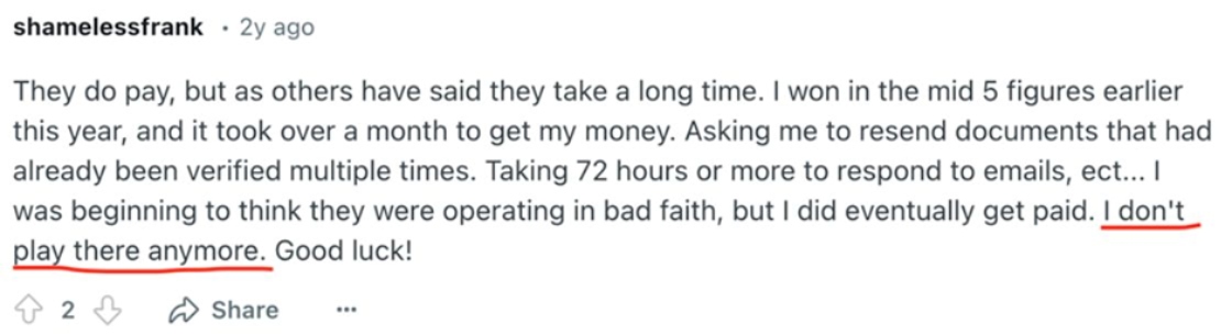 Payout Delays